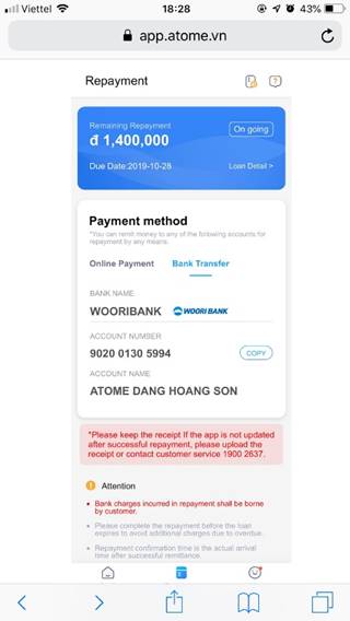 ứng dụng vay tiền nhanh online atome credit
