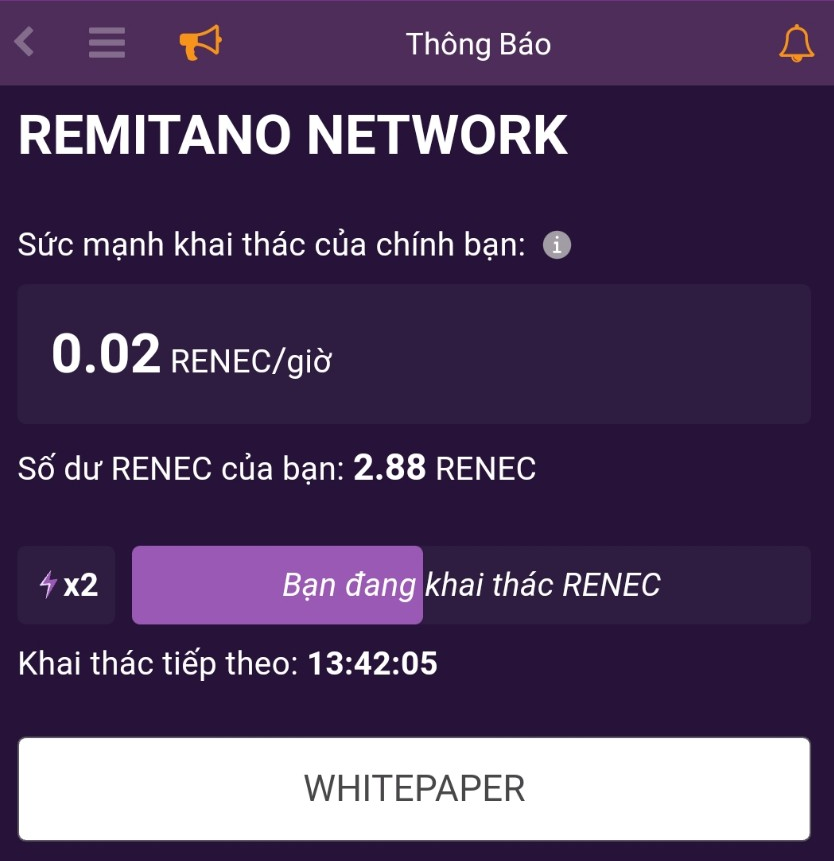 Triển khai chương trình khai thác đồng RENEC là bức đầu tiên trong xây dựng Remitano Network
