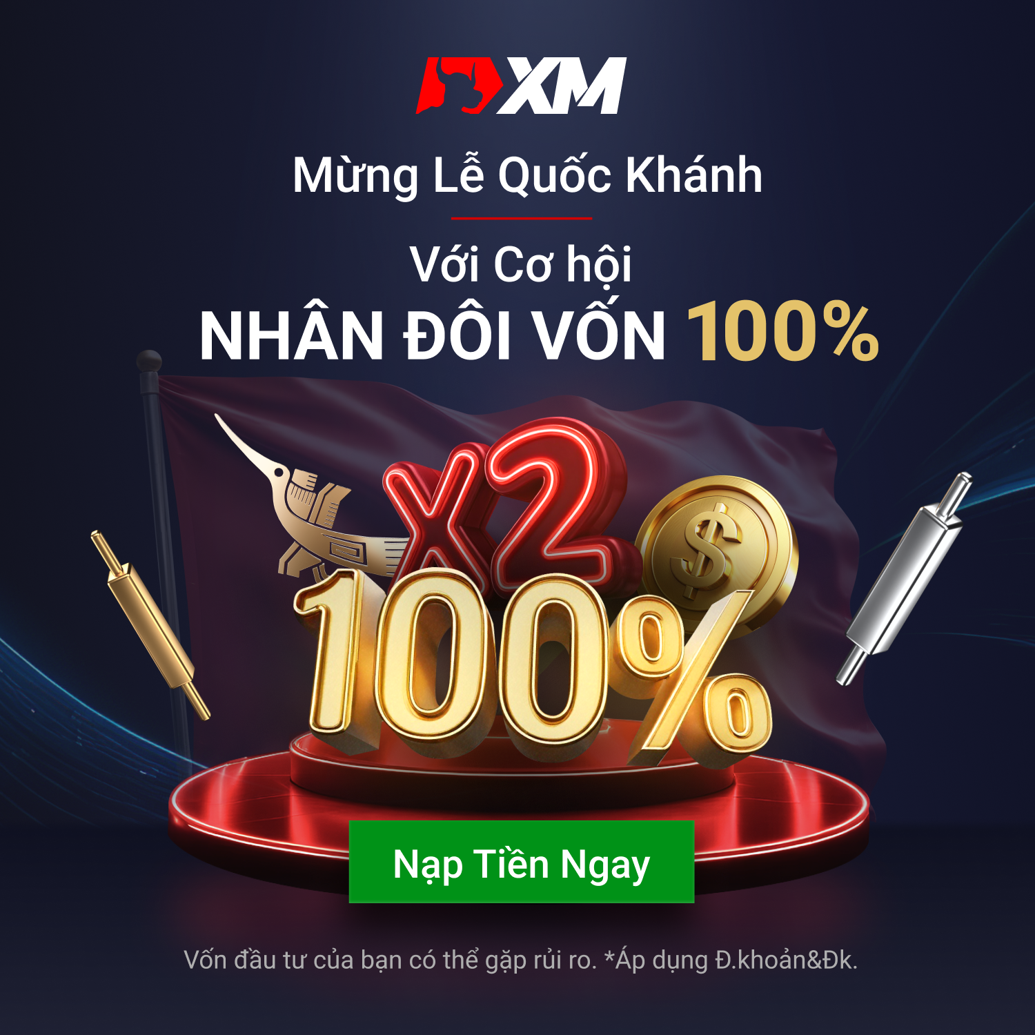 Khuyến mãi nhân đôi tiền nạp dịp quốc khánh 